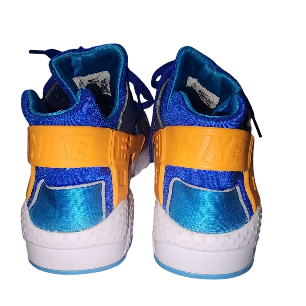 Nike Boy's Huarache Run Diffused Blue/Laser Orange/Racer Blue, Big Kids 6.5​ - Picture 4 of 7